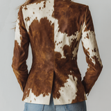 Еко сако във винтидж стил с кравешки принт