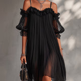 Victoria™ | Vestido Corto de Gasa con Encaje