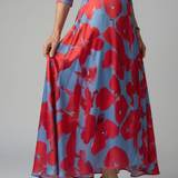 Celeste™ | Vestido Midi Floral con Escote Cruzado y Manga Tres Cuartos