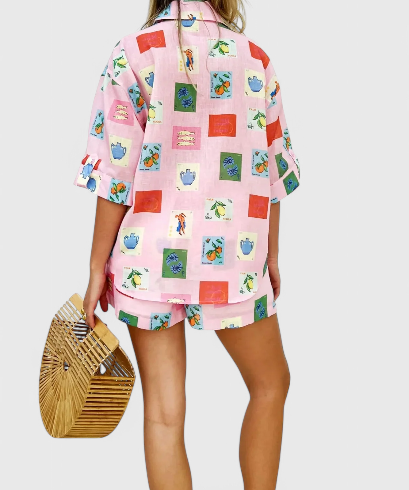 Paula Conjunto de Estampado Pink