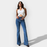 Висок Waist Flare Дънки