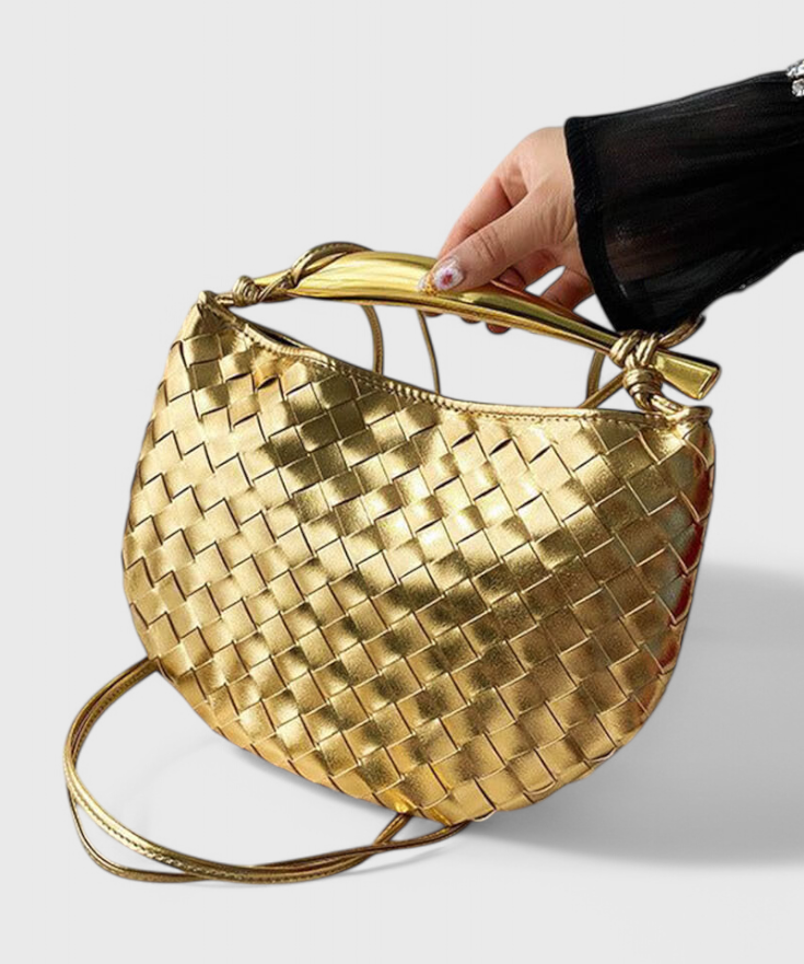 Gerda Bolso Woven con Asa Dorada