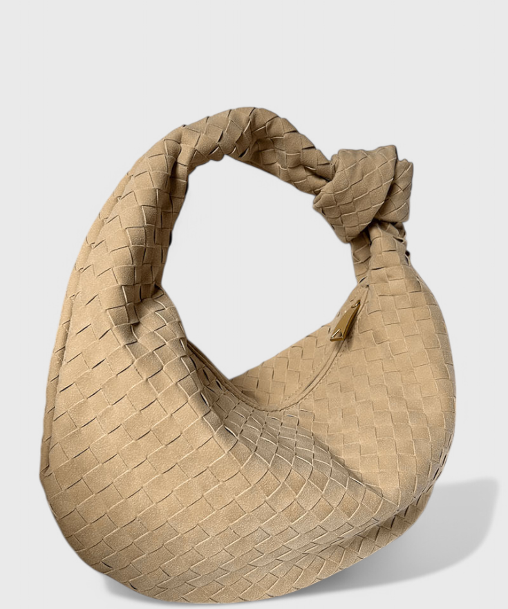 Lila Bolso Mediano Woven con Detalle de Nudo