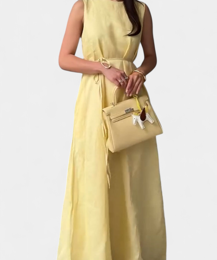 Rosetta Vestido Suave sin Mangas con Lazo Ajustable