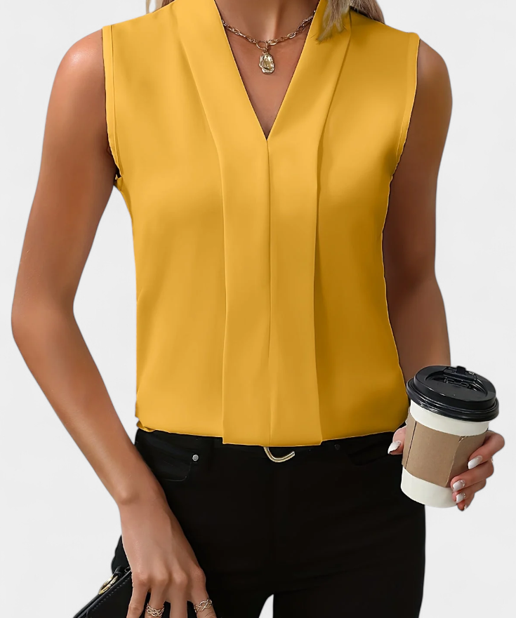 Nele | Blusa Sin Mangas con Escote en V y Corte Fluido