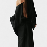 Kamilia Vestido Kimono de Lino y Algodón con Cinturón