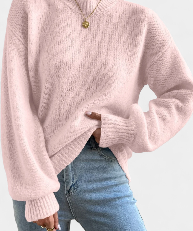 Emilia | Jersey de Cuello Redondo con Mangas Globo