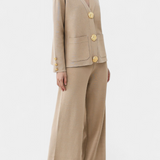 Aireen Conjunto de Punto con Cárdigan y Pantalón de Pierna Ancha