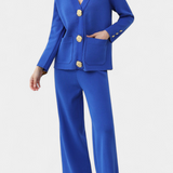 Aireen Conjunto de Punto con Cárdigan y Pantalón de Pierna Ancha