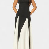 Catalina Vestido Maxi Bicolor de Tirantes Finos
