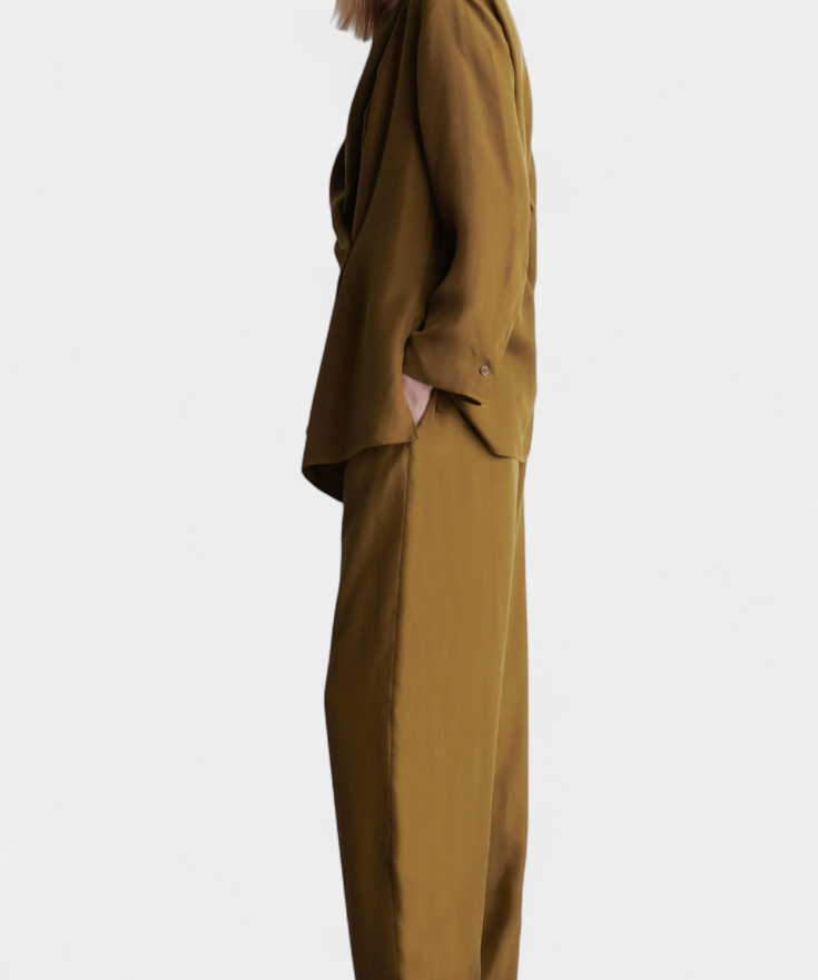 Sue Conjunto de Blazer con Solapa y Pantalones a Juego