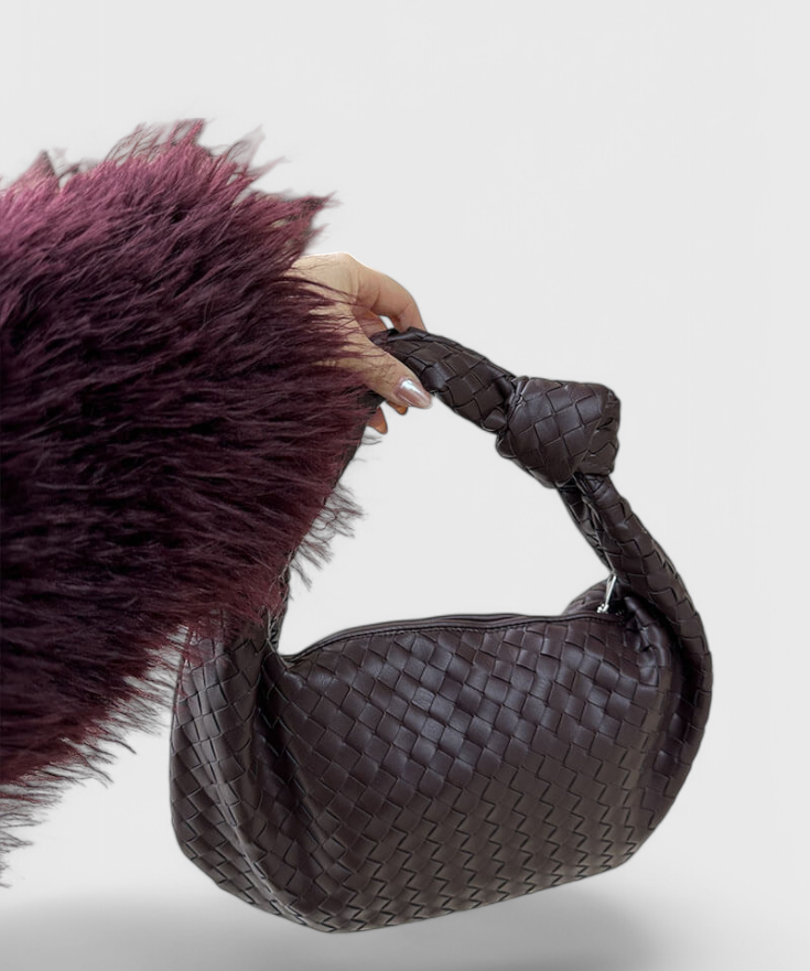 Sage Bolso de Hombro Mediano Tejido