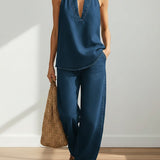 Maravillas™ | Conjunto vaquero top y pantalón wide leg