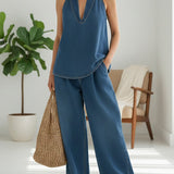 Maravillas™ | Conjunto vaquero top y pantalón wide leg